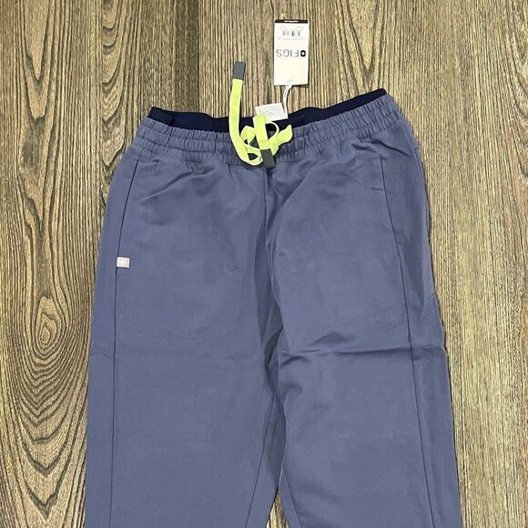 NWT Figs Mari Skinny Jogger Scrub Pants Drawstring Elastic Waistband Blue XS - Picture 5 of 11